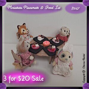 9-Piece Glued-Together Valentine's Black Square Placemats